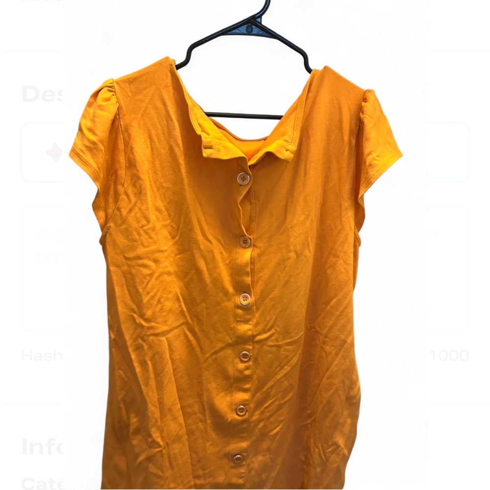 Sunny Orange Women's Button-Down oversized dress